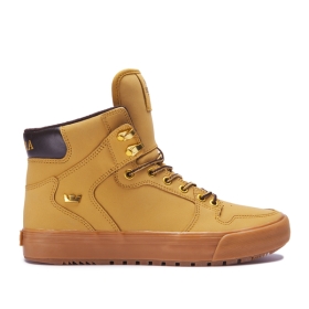 Supra Mens VAIDER COLD WEATHER Amber Gold/Light Gum High Top Shoes | CA-28526